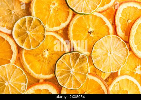 Dehydrated citrus slices overlapping each other Stock Photo