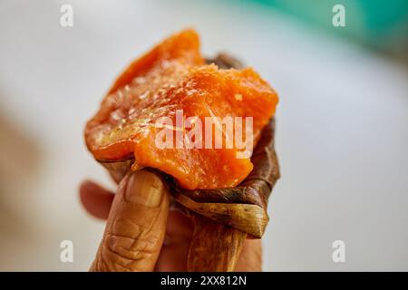 Stuffed Dough Pyramid (Thai Dessert) - Ka Nhom Tian Stock Photo