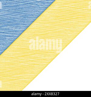 Ukraine Independence Day August 24. Scribble style Ukraine flag vector background. Poster, card, banner. Copy space. Stock Vector