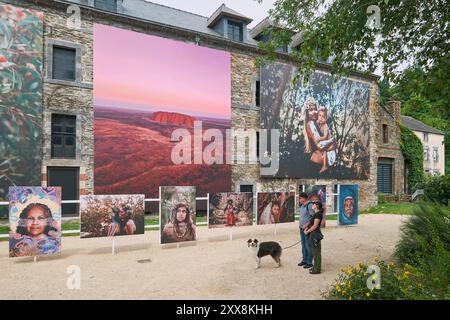 France, Morbihan, Aff valley, La Gacilly, the 2024 Photo Festival: Australia and other views, outdoor photography exhibition by the Australian Aboriginal activist and artist Bobbi Lockyer Stock Photo