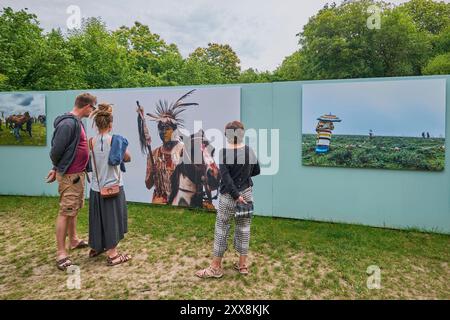 France, Morbihan, Aff valley, La Gacilly, the 2024 Photo Festival: Australia and other views, outdoor photography exhibition by Louise Johns Stock Photo