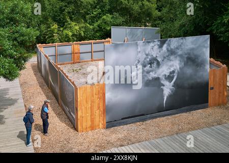 France, Morbihan, Aff valley, La Gacilly, the 2024 Photo Festival: Australia and other views, outdoor photography exhibition, In the Eye of the Storm by the american photographer Mitch Dobrowner Stock Photo