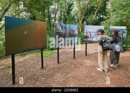 France, Morbihan, Aff valley, La Gacilly, the 2024 Photo Festival: Australia and other views, outdoor photography exhibition by the german artist Ulla Lohmann Stock Photo