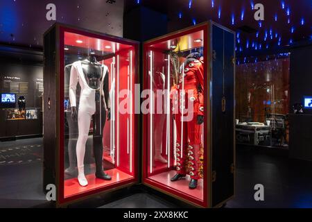 Switzerland, canton of Vaud, Montreux, Casino Barriere, Queen the studio experience exhibition, Mountain Studios recording studio which belonged to the Queen group from 1979 to 1993, Freddie Mercury stage costumes Stock Photo