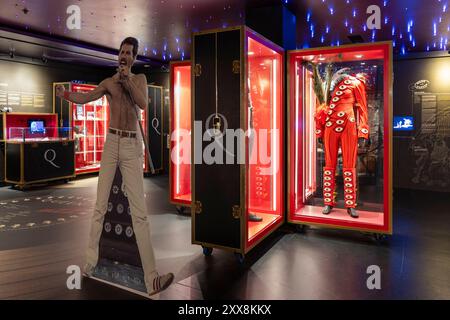 Switzerland, canton of Vaud, Montreux, Casino Barriere, Queen the studio experience exhibition, Mountain Studios recording studio which belonged to the Queen group from 1979 to 1993, Freddie Mercury stage costumes Stock Photo