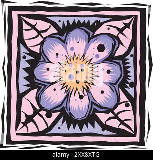 Flower Stamps Collage for Creative Projects Clipart Tshirt Tattoo Stock Vector