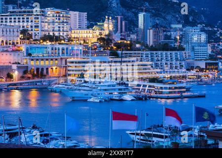 Principality of Monaco, Monaco City, general view of the city, port Hercule Stock Photo