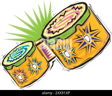 Classic musical concert instrument icons set of key accordion fiddle drum color doodle sketch vector isolated illustration Stock Vector