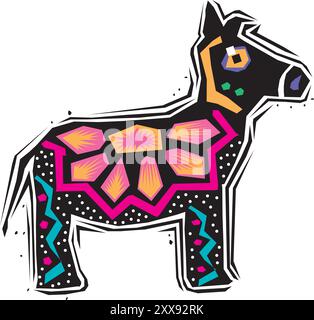 Donkey Colorful Polygonal low Poly Set. Collection of Donkey in Colorful Abstract Vector. Donkey Colorful Logo Set Stock Vector