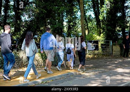 The Farmer's Dog pub, Jeremy Clarkson's latest venture, opened at noon in Asthall, Oxfordshire on 23 August 2024 at noon Stock Photo