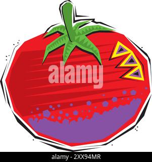 Realistic tomato set of isolated images with single tomato fruits and groups with shadows and text vector illustration Stock Vector