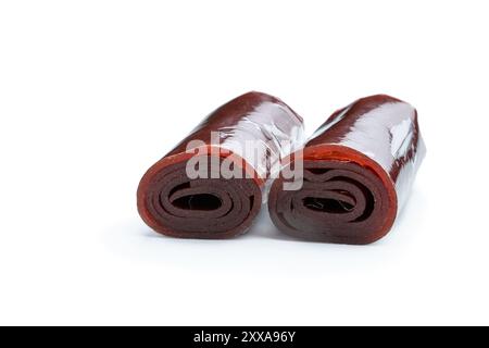 Fruit  pastille leather roll isolated on a white background Stock Photo