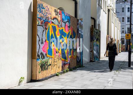 London, UK.  23 August 2024.  Properties are boarded-up ahead of the Notting Hill Carnival as Europe’s largest street festival, which celebrates Caribbean culture, is expected to welcome over 1 million people each day.  Credit: Stephen Chung / Alamy Live News Stock Photo