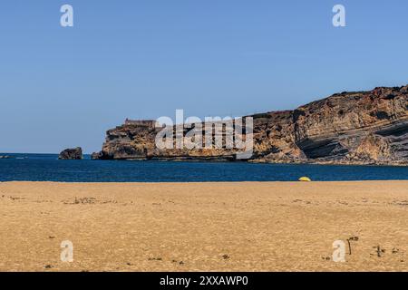 coastal town the village of Nazare is a Portuguese municipality. Beaches on the Atlantic Ocean gives its name to the Nazaré canyon. Portugal, Europe. Stock Photo