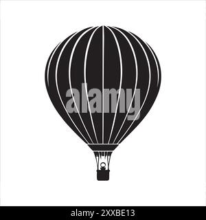 Solid Vector Icon for Hot Air Balloon Stock Vector