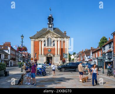 Market Place looking towards the Town Hall, Henley-on-Thames, Oxfordshire, England, UK Stock Photo