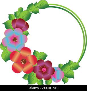 illustration of round flower vector design on a white background Stock Vector