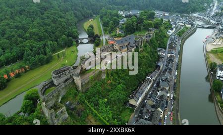 drone photo Bouillon castle belgium europe Stock Photo