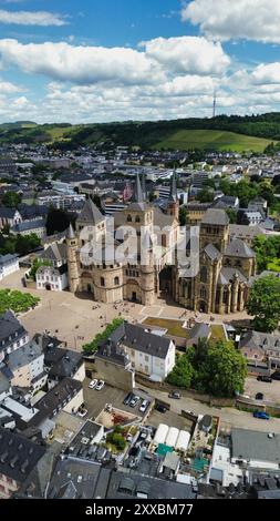 drone photo Saint Peter Cathedral Trier Germany europe Stock Photo