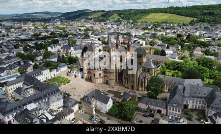 drone photo Saint Peter Cathedral Trier Germany europe Stock Photo