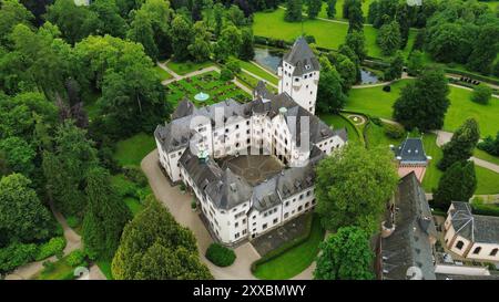 drone photo Colmar-Berg castle Luxembourg europe Stock Photo