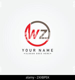 Abstract Letter WZ Logo - Initial Monogram Template for Alphabet W and Z Stock Vector
