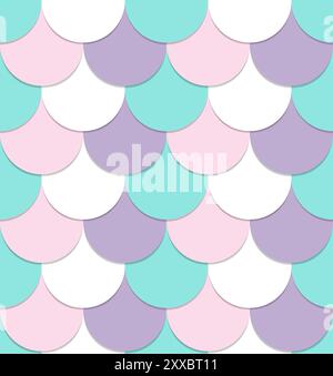 Mermaid  scales seamless pattern background texture Stock Vector