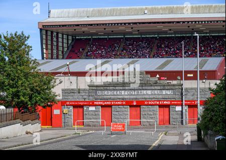 Pittodrie Stadium the home of Aberdeen Football Club on matchday, Scotland, UK, Europe Stock Photo