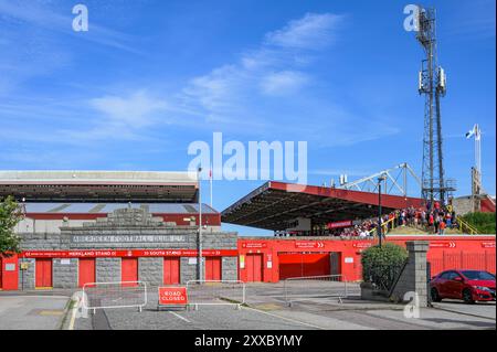 Pittodrie Stadium the home of Aberdeen Football Club on matchday, Scotland, UK, Europe Stock Photo