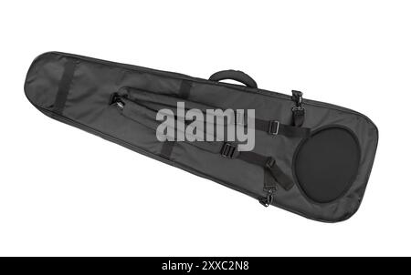 bass guitar bag case back path isolated on white Stock Photo