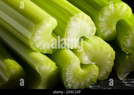 sliced celery sticks macro closeup Stock Photo