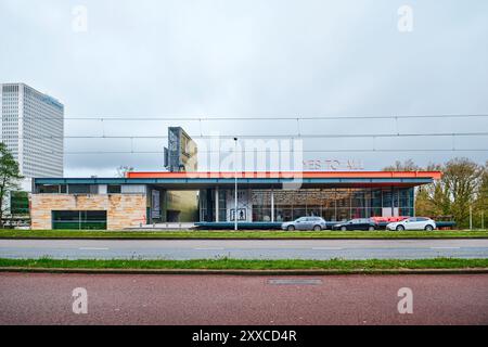 Rotterdam, Netherlands - April 10, 2024: The Kunsthal museum in Museumpark. The building was designed by the Dutch architect Rem Koolhaas, OMA Stock Photo