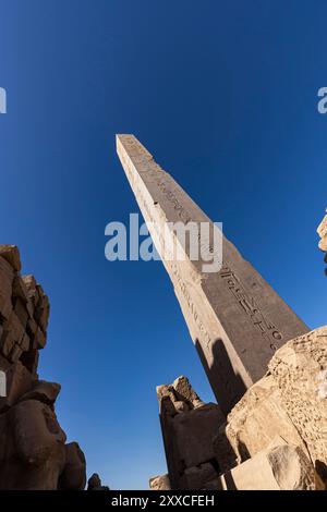 Karnak Temple, Amun temple, Obelisk of Queen hatshepsut, Luxor, Egypt, North Africa, Africa Stock Photo