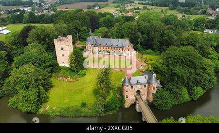 drone photo Grand-Bigard castle belgium europe Stock Photo