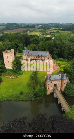 drone photo Grand-Bigard castle belgium europe Stock Photo