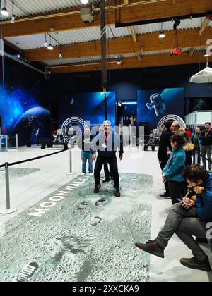 Euro Space Center, Belgium - April 25 2024: Moonwalk Simulation Experience at Euro Space Center in Belgium Stock Photo