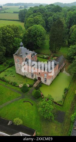 drone photo Audignies castle france europe Stock Photo