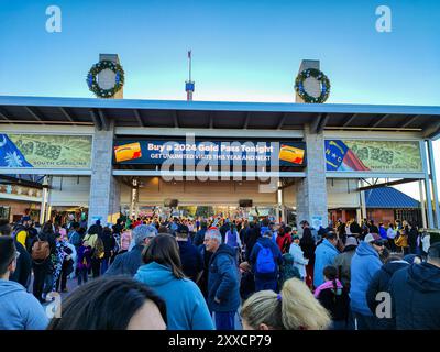 Charlotte, North Carolina - December 28 2023: Typical day at Carowinds amusement park located in Charlotte in North Carolina. Stock Photo