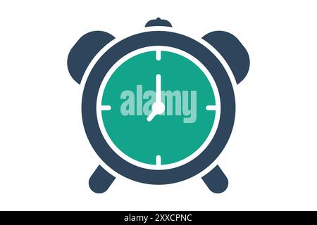 Alarm clock icon. solid icon style. icon related to timer. productivity elements vector illustration Stock Vector
