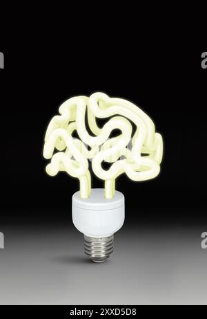 Energy-saving lamp with brains (M) Stock Photo