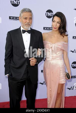 George Clooney and Amal Clooney at the AFI's 46th Life Achievement Award Gala Tribute To George Clooney held at the Dolby Theatre in Hollywood, USA on Stock Photo