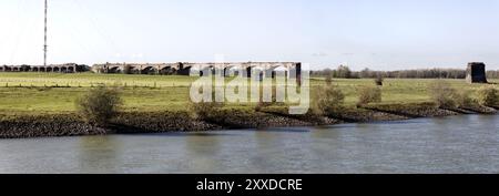 Ruin of the railway bridge in Wesel, North Rhine-Westphalia, Germany, Europe Stock Photo