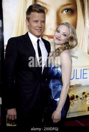 Amanda Seyfried and Chris Egan at the Los Angeles premiere of 'Letters To Juliet' held at the Grauman's Chinese Theatre in Hollywood on May 11, 2010. Stock Photo