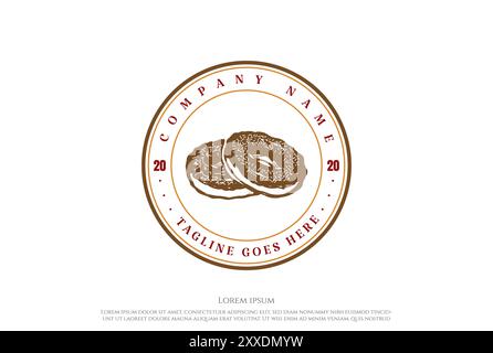 Vintage Retro Donuts Bakery Label Stamp Logo Design Vector Stock Vector