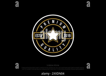 Simple Minimalist Star Premium Quality Stamp Seal Logo Design Vector Stock Vector