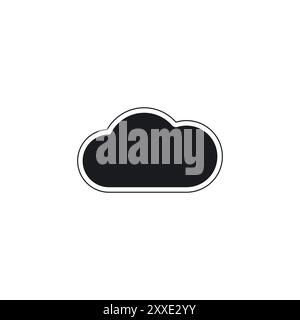Cloud vector icon. Black cloud vector. Stylish modern simple cloud. Cloud storage vector. Vector illustration. Stock Vector