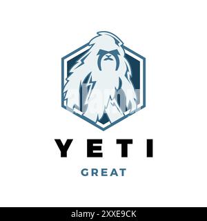 Yeti Icon Logo Design Template Stock Vector