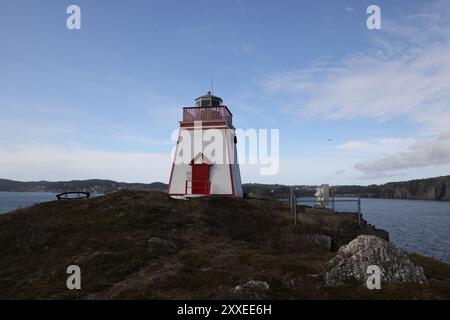 Fort Point Lighthouse, Fort Point Military Site, Trinity, Newfoundland and Labrador, Canada Stock Photo