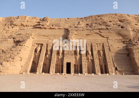 Ancient egyptian temple of Abu Simbel (temples of Ramsess II and Nefertari) Stock Photo