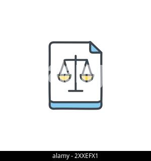 Documents for agreement and judgment, legal system badges and symbols ...